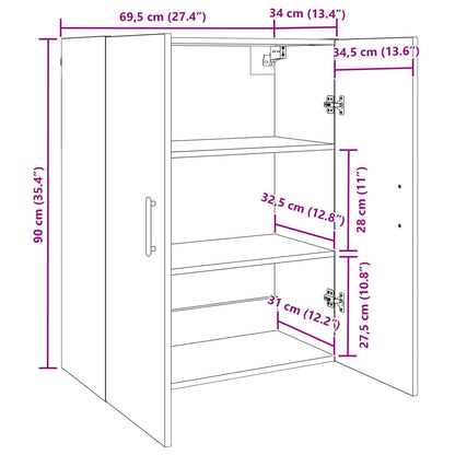 Mobiletto a muro 2 pcs Rovere artigianale 69,5 x 34 x 90 cm