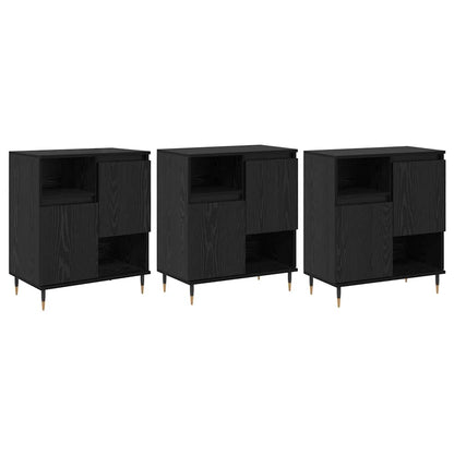 Sideboards 3 pcs Rovere nero 180 x 35 x 70 cm Legno multistrato - homemem39