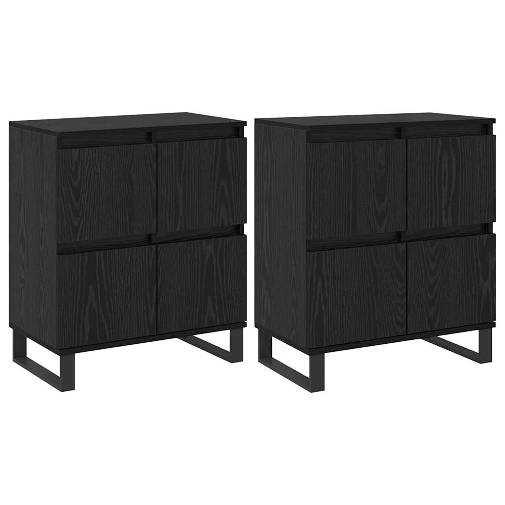Sideboards 2 pcs Rovere nero 120 x 35 x 70 cm Legno multistrato - homemem39