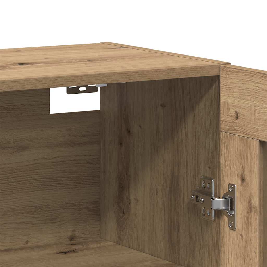 Armadi da Muro 2 pcs Rovere Artisan e Nero 69,5 x 34 x 90 cm - homemem39