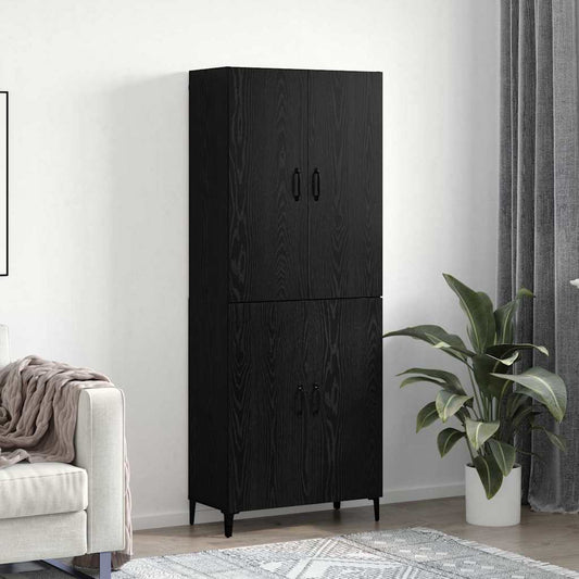 Credenza Rovere nero 69,5 x 34 x 180 cm Legno multistrato - homemem39