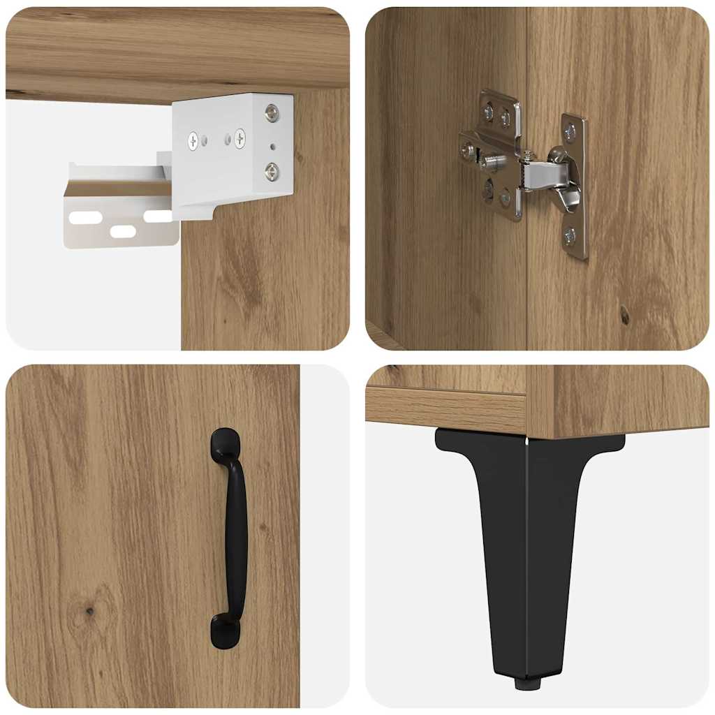 Credenza 2 pcs rovere artigianale 69,5 x 34 x 180 cm - homemem39