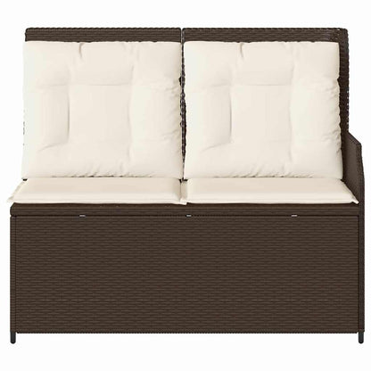 Panchina da giardino con cuscino Marrone Poly Rattan - homemem39