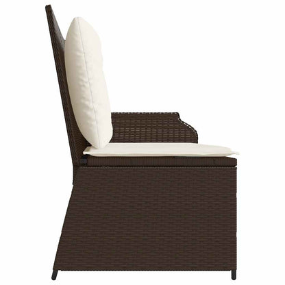Panchina da giardino con cuscino Marrone Poly Rattan - homemem39