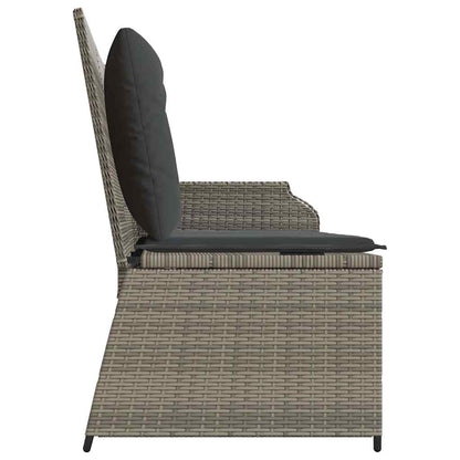 Panchina da giardino con cuscino Grigio Poly Rattan - homemem39