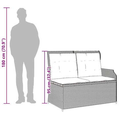 Panchina da giardino con cuscino Grigio polyrattan | homemem39