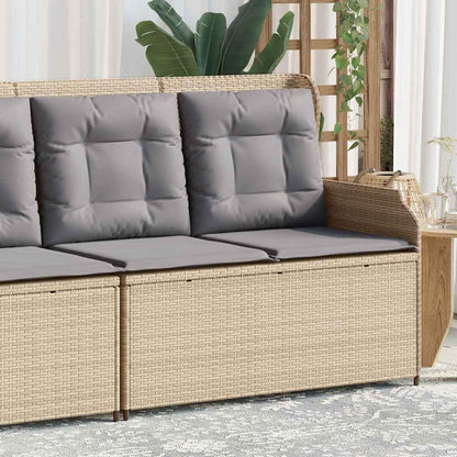 Panchina da giardino con cuscino Beige Poly Rattan - homemem39