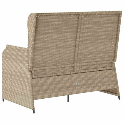 Panchina da giardino con cuscino Beige Poly Rattan - homemem39