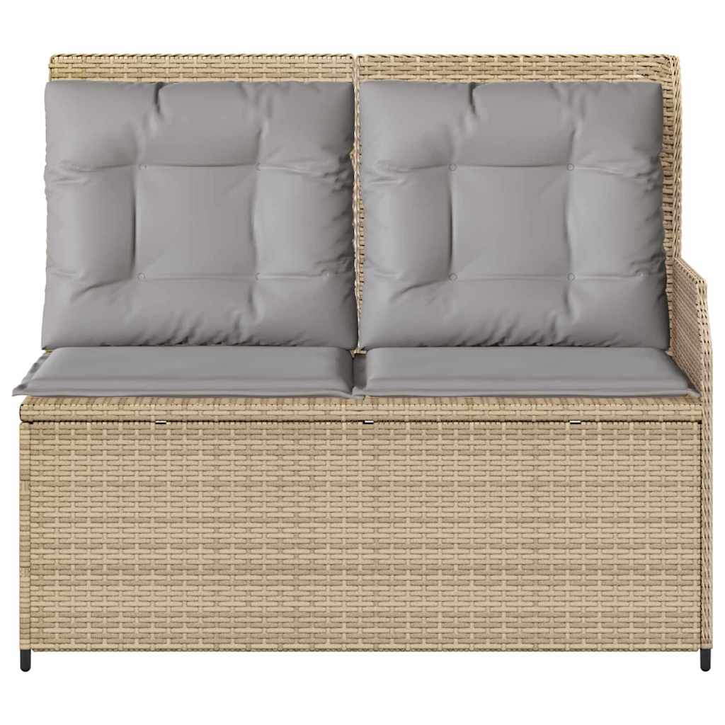 Panchina da giardino con cuscino Beige Poly Rattan - homemem39