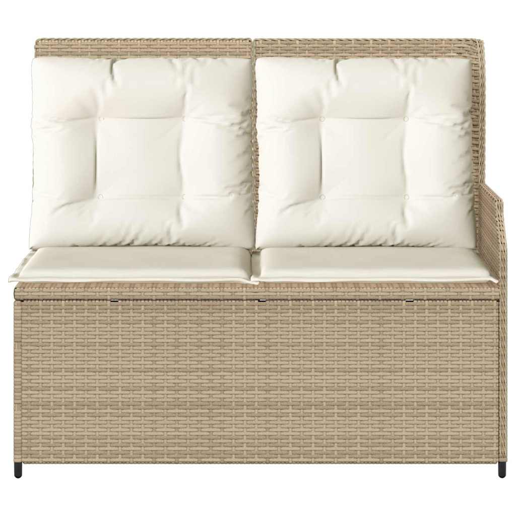 Panchina da giardino con cuscino Beige Poly Rattan - homemem39