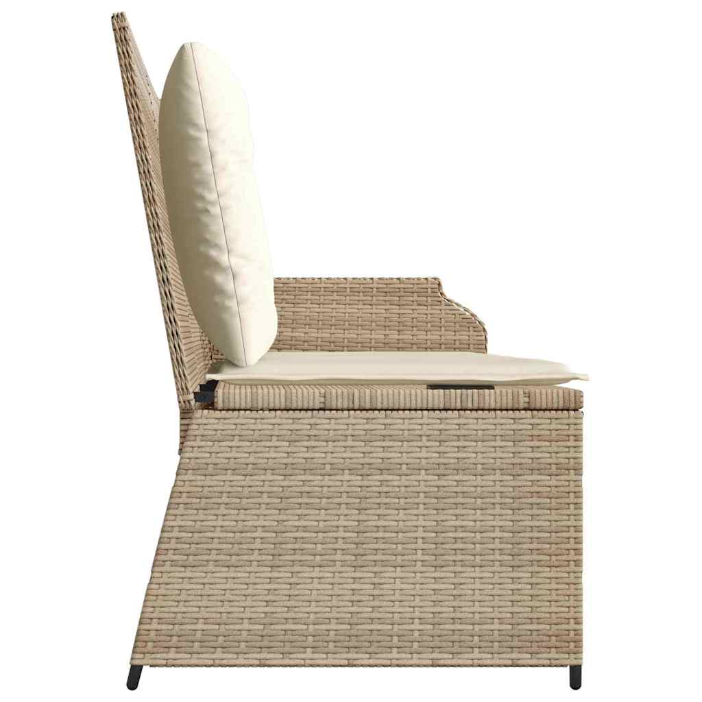 Panchina da giardino con cuscino Beige Poly Rattan - homemem39