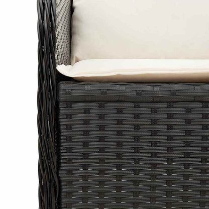 Panchina da giardino con cuscino Nero Poly Rattan - homemem39