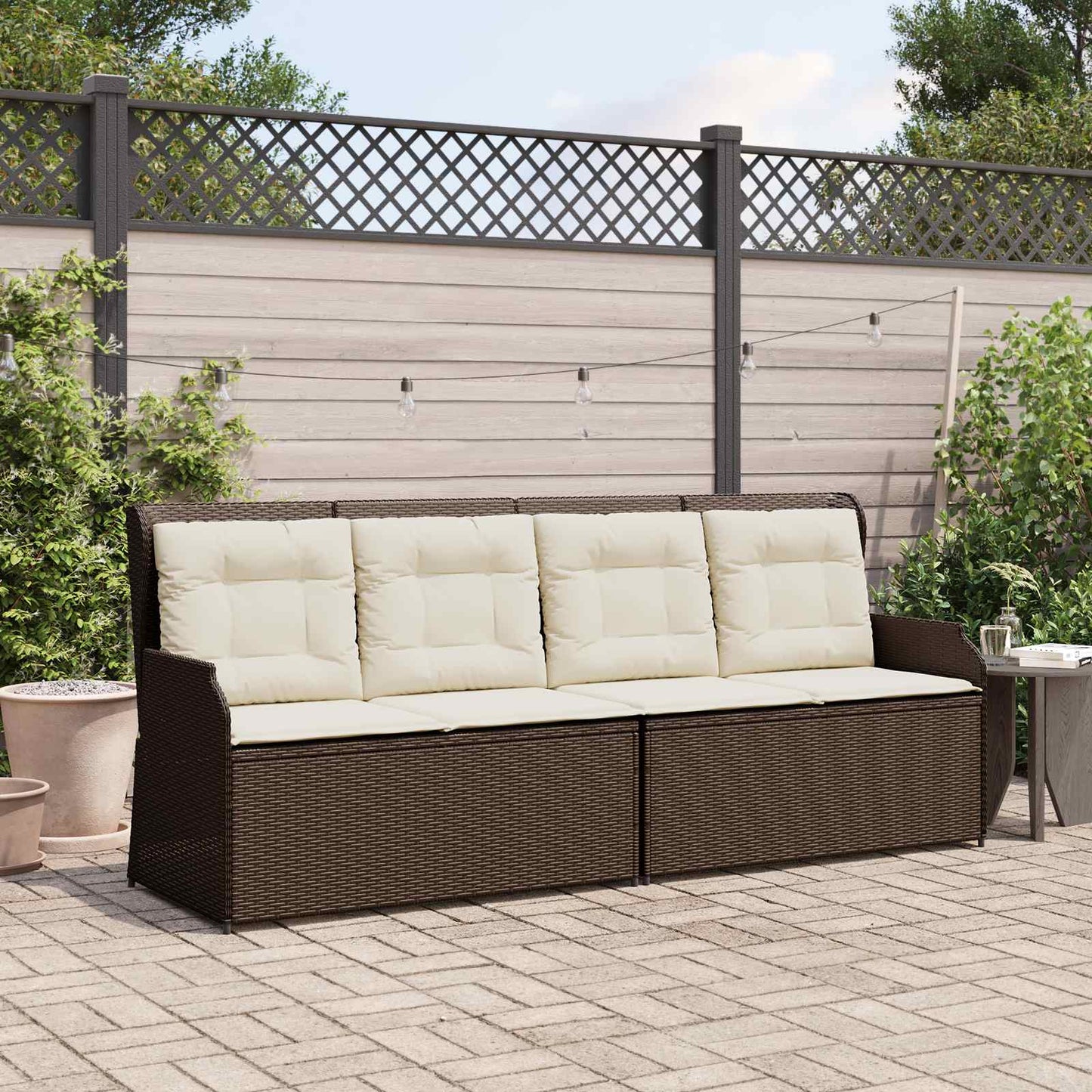 Panchina da giardino Marrone polyrattan