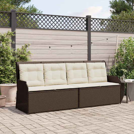 Panchina da giardino Marrone polyrattan