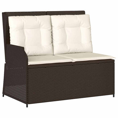 Panchina da giardino con cuscino Marrone Poly Rattan - homemem39