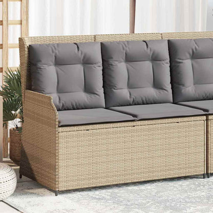 Panchina da giardino con cuscino Beige Poly Rattan - homemem39