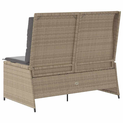 Panchina da giardino con cuscino Beige Poly Rattan - homemem39