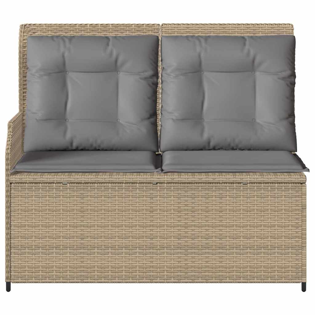 Panchina da giardino con cuscino Beige Poly Rattan - homemem39