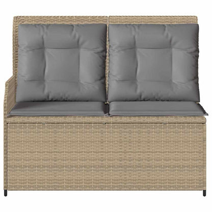 Panchina da giardino con cuscino Beige Poly Rattan - homemem39