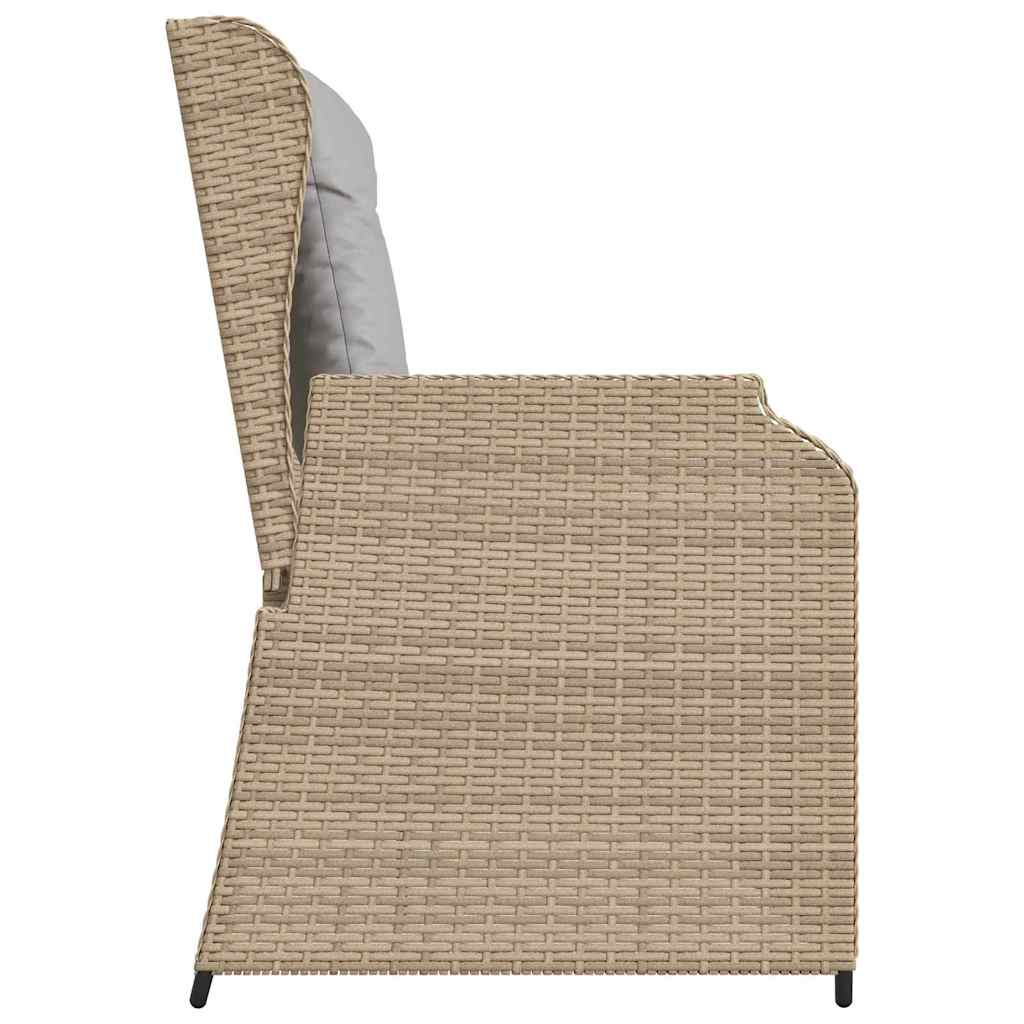 Panchina da giardino con cuscino Beige Poly Rattan - homemem39