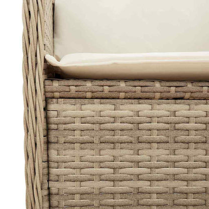 Panchina da giardino con cuscino Beige Poly Rattan - homemem39