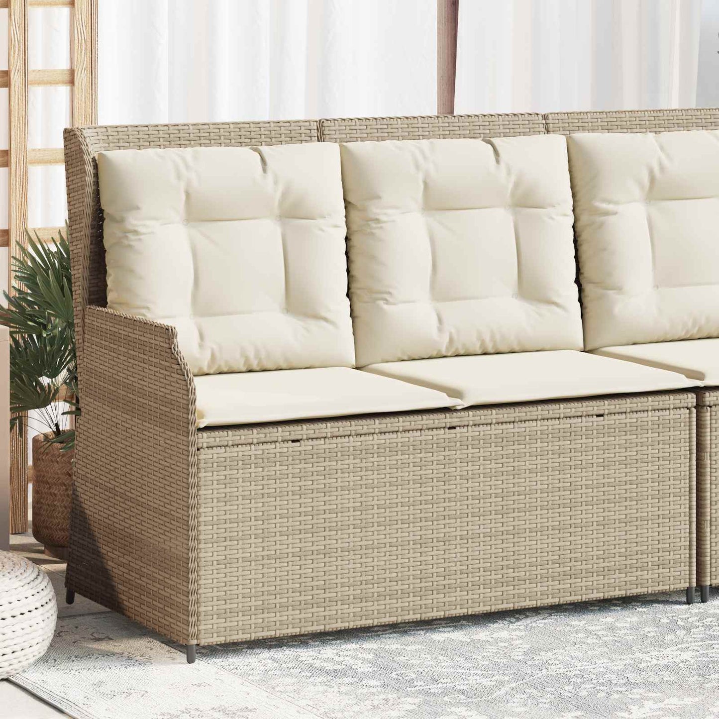 Panchina da giardino Beige polyrattan