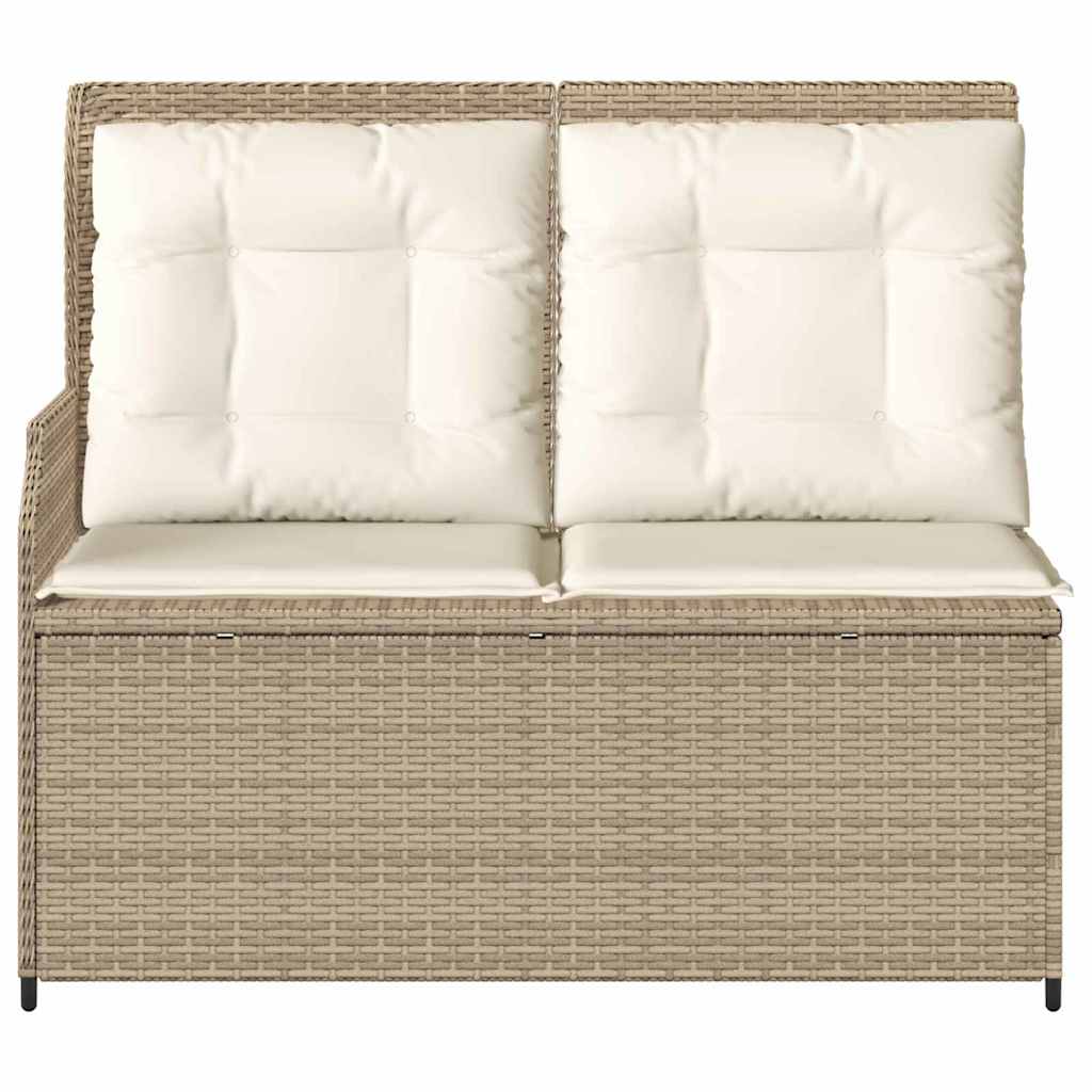 Panchina da giardino con cuscino Beige Poly Rattan - homemem39