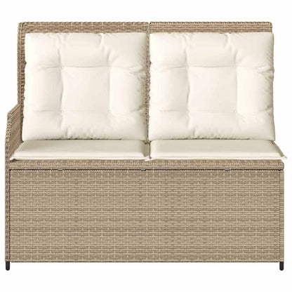 Panchina da giardino con cuscino Beige Poly Rattan - homemem39