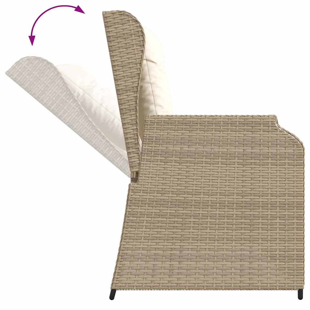 Panchina da giardino con cuscino Beige Poly Rattan - homemem39