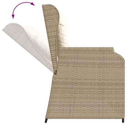 Panchina da giardino con cuscino Beige Poly Rattan - homemem39
