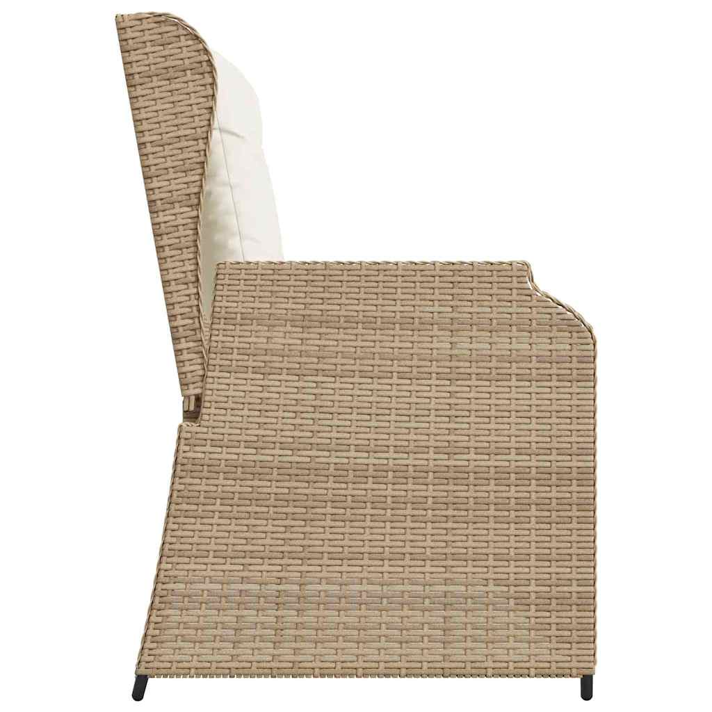 Panchina da giardino con cuscino Beige Poly Rattan - homemem39