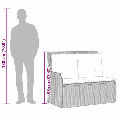 Panchina da giardino con cuscino Beige Poly Rattan - homemem39
