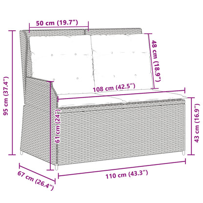 Panchina da giardino Beige polyrattan