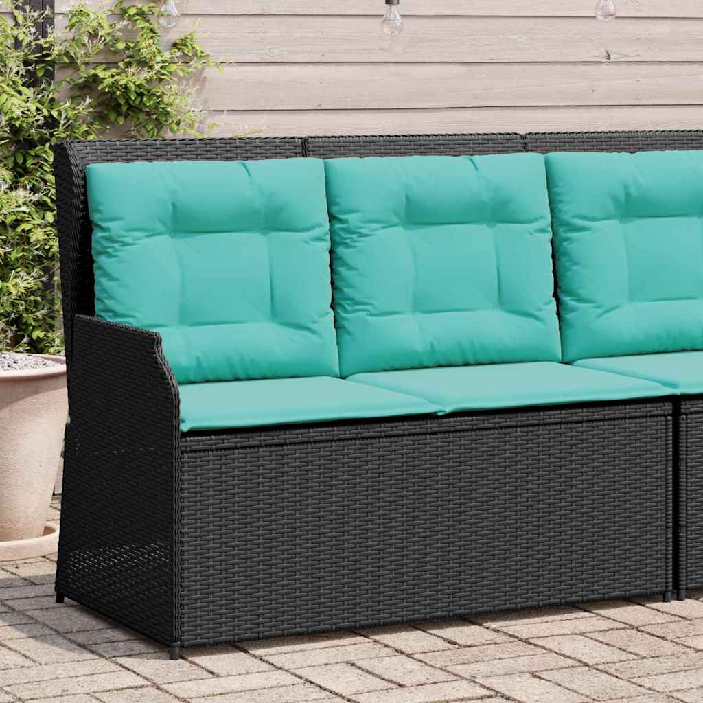 Panchina da giardino Nero polyrattan | homemem39