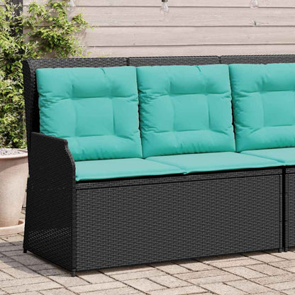 Panchina da giardino Nero polyrattan | homemem39