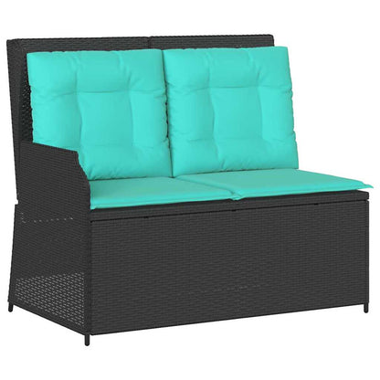 Panchina da giardino Nero polyrattan | homemem39