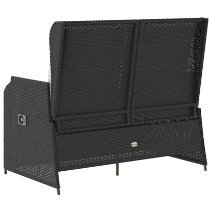 Panchina da giardino con cuscino Nero Poly Rattan - homemem39