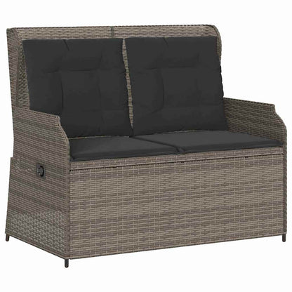 Panchina da giardino con cuscino Grigio Poly Rattan - homemem39