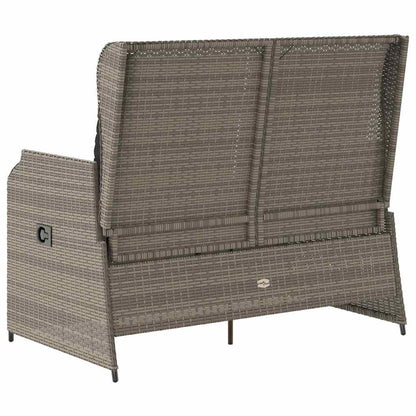 Panchina da giardino con cuscino Grigio Poly Rattan - homemem39