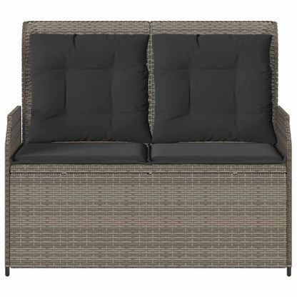 Panchina da giardino con cuscino Grigio Poly Rattan - homemem39