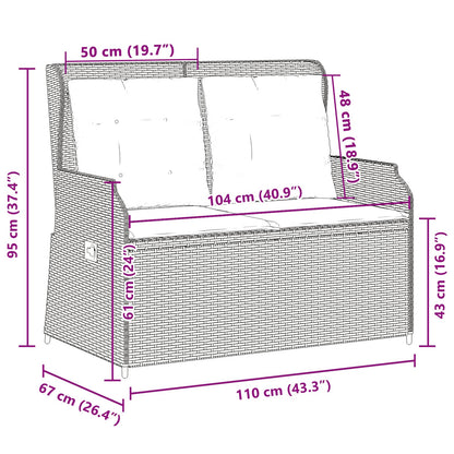 Panchina da giardino Grigio polyrattan