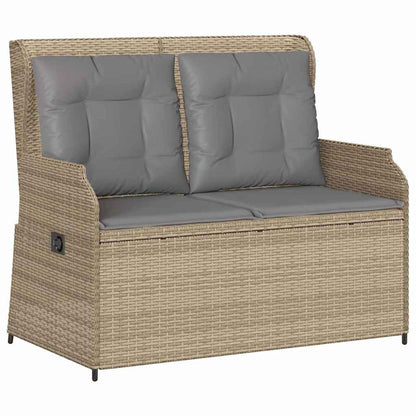 Panchina da giardino con cuscino Beige Poly Rattan - homemem39