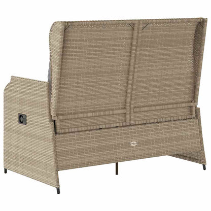 Panchina da giardino con cuscino Beige Poly Rattan - homemem39