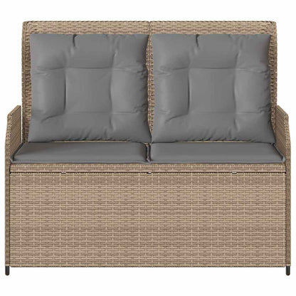 Panchina da giardino con cuscino Beige Poly Rattan - homemem39