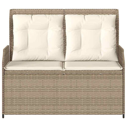Panchina da giardino con cuscino Beige Poly Rattan - homemem39