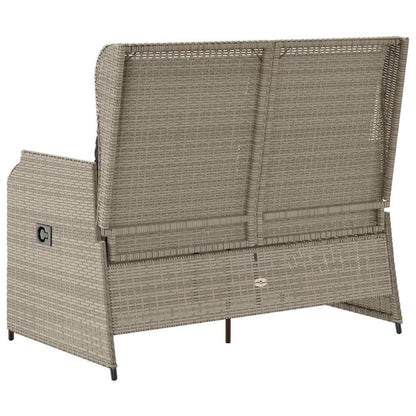 Panchina da giardino con cuscino Grigio chiaro Poly Rattan - homemem39