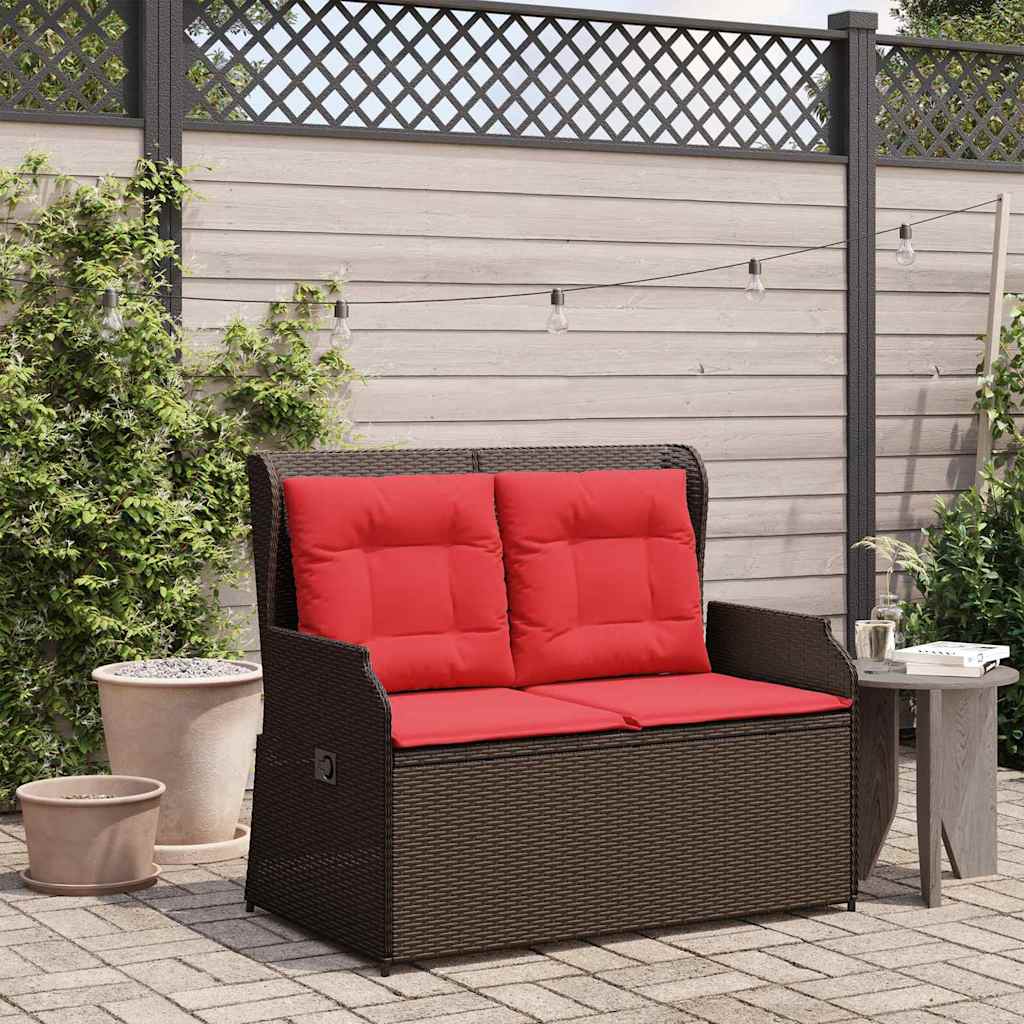 Panchina da giardino Marrone polyrattan