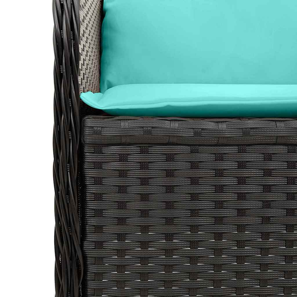 Panchina da giardino Nero polyrattan | homemem39