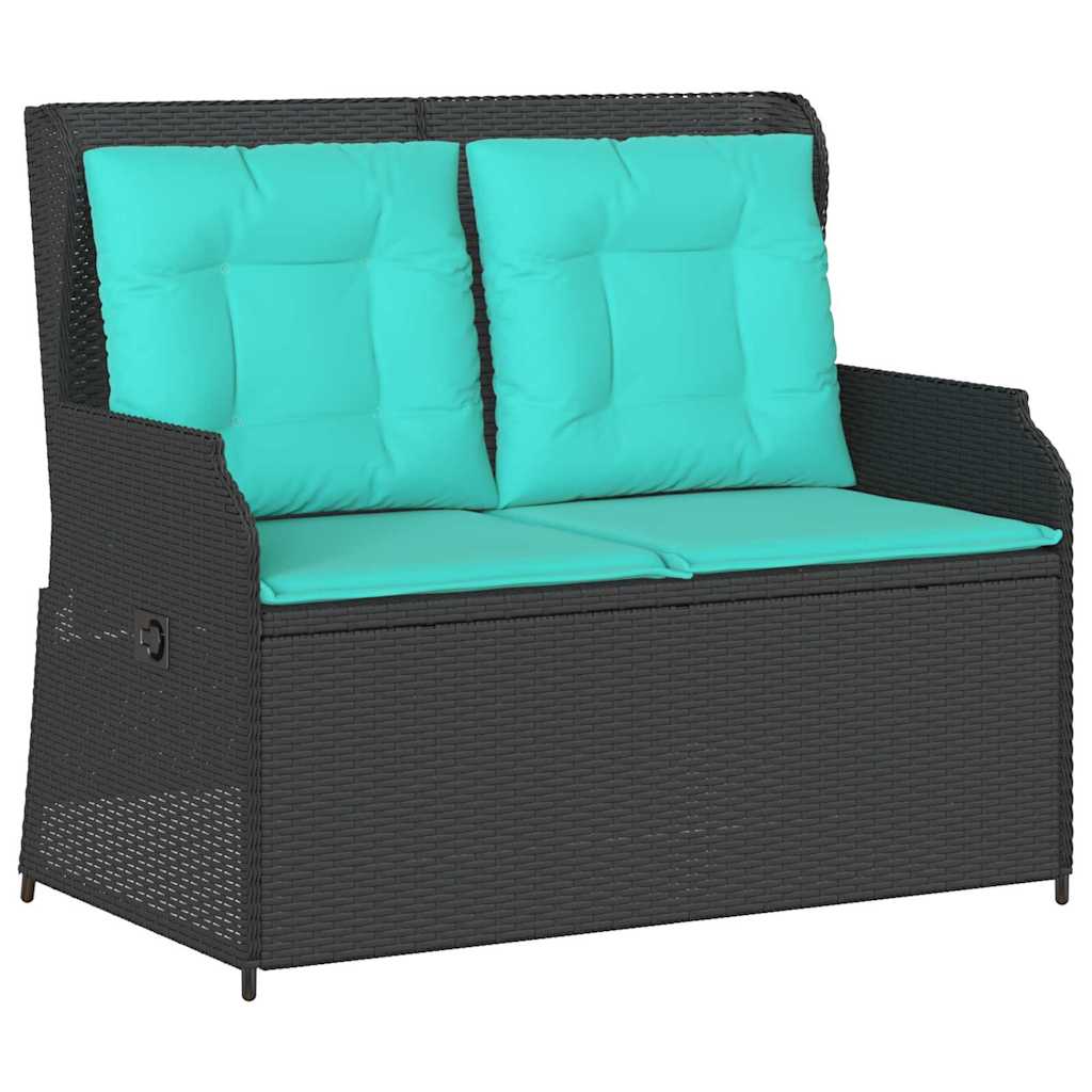 Panchina da giardino Nero polyrattan