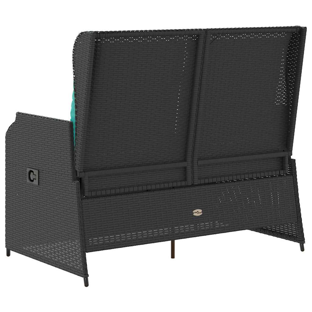 Panchina da giardino Nero polyrattan